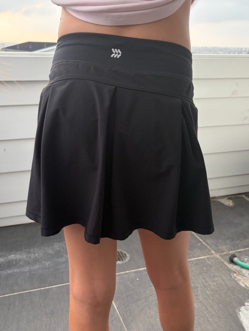 All in Motion Girls Black Pleated Athletic Skort L 10/12 Tennis Golf